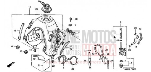 RESERVOIR A CARBURANT NX650X de 1999